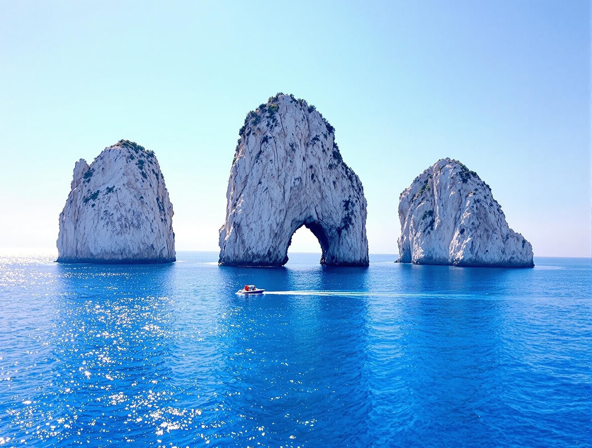Capri med Faraglioni-klipporna och turkost vatten
