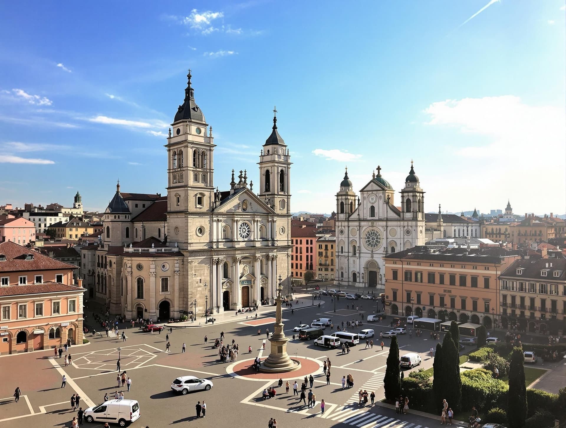 Parma, Emilia-Romagna, Italien, med katedralen och baptisteriet, historisk stadskärna