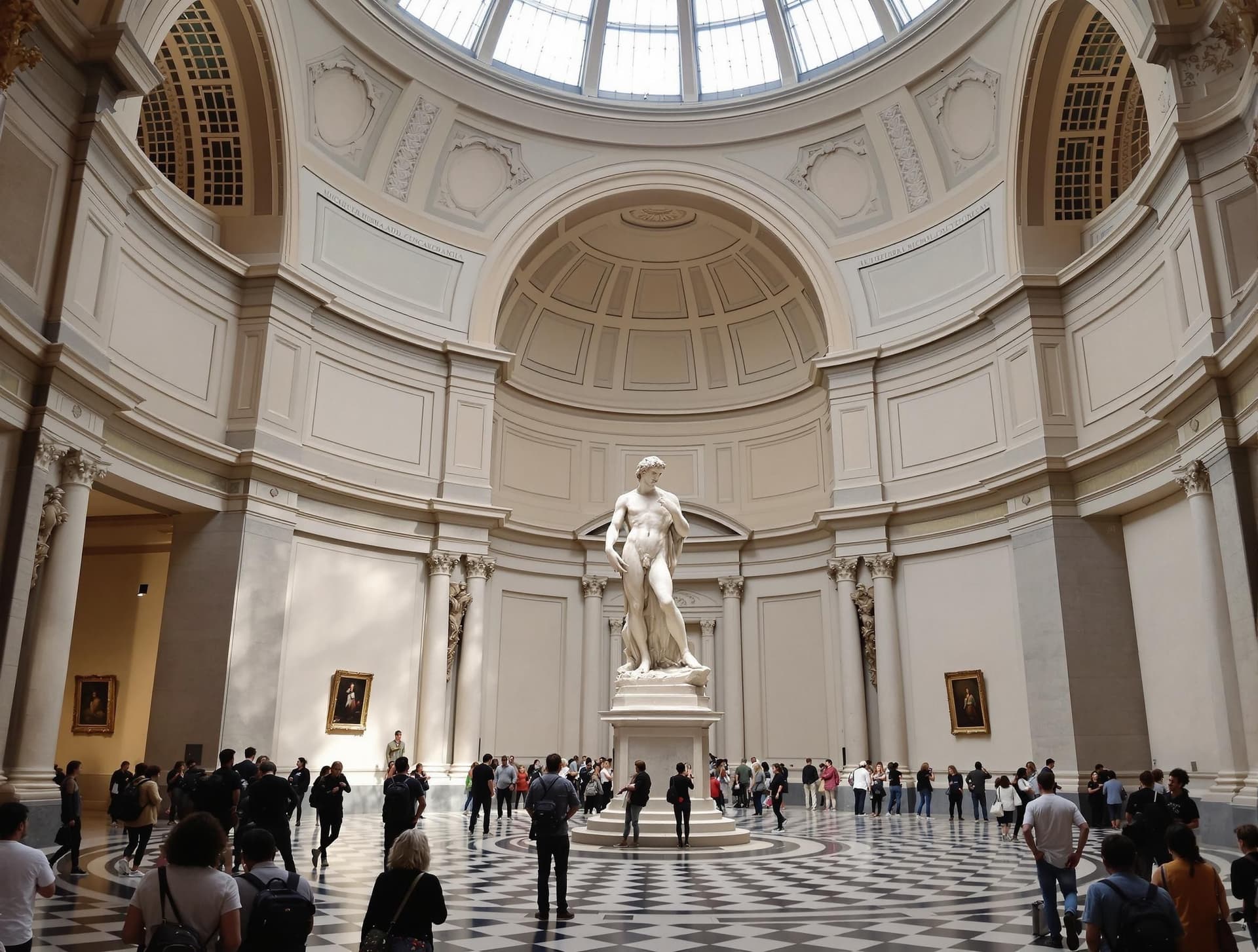 Michelangelos David-staty i Galleria dell'Accademia i Florens