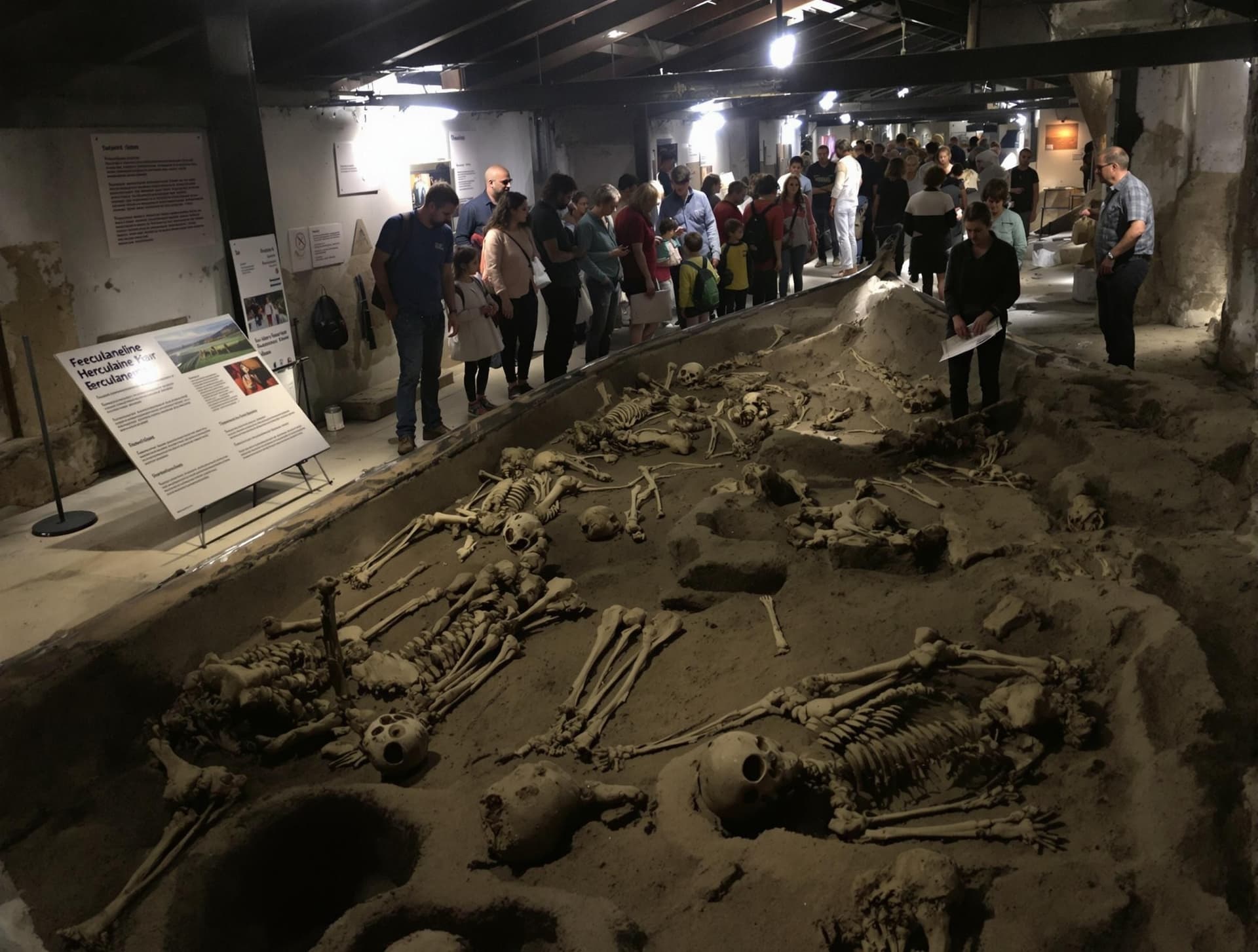 Skeletten som hittades vid den antika strandlinjen i Herculaneum, vittnesbörd om katastrofen