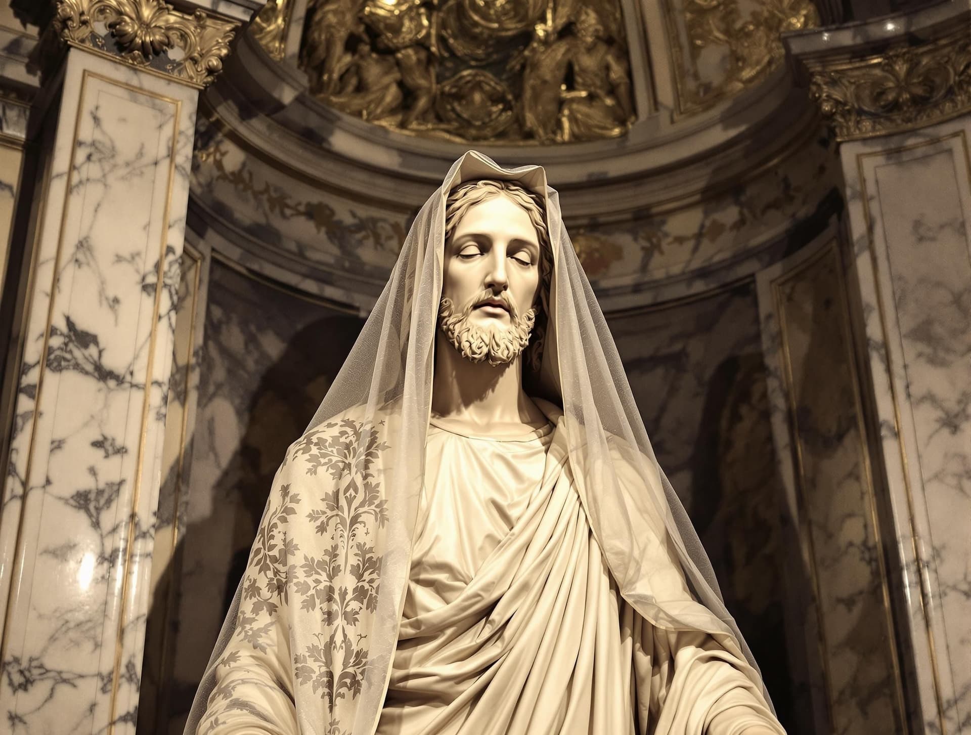 Den beslöjade Kristus-skulpturen av Giuseppe Sanmartino i Cappella Sansevero, Neapel