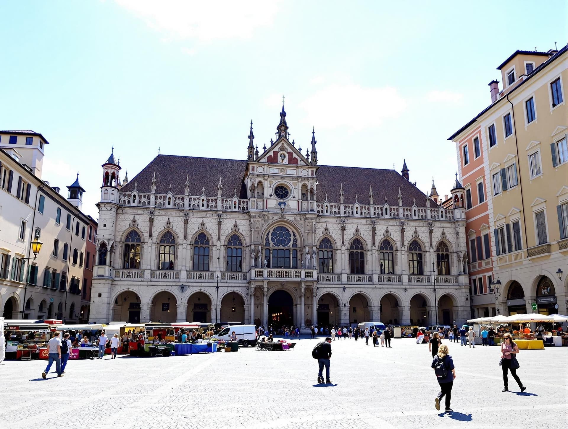 Palazzo della Ragione i Padua, den imponerande medeltida rådhusbyggnaden med sitt karakteristiska tak