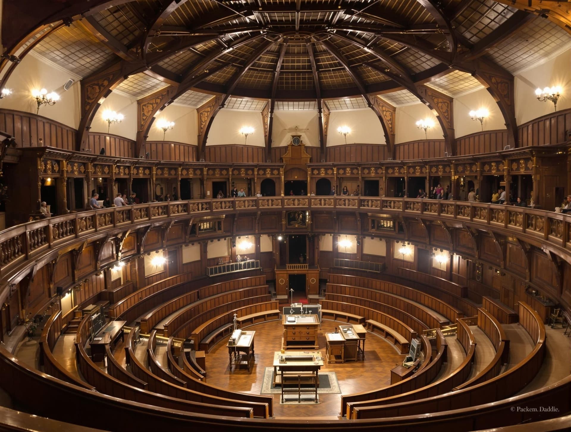 Den historiska anatomiska teatern vid Paduas universitet, världens äldsta permanenta anatomiska teater från 1594