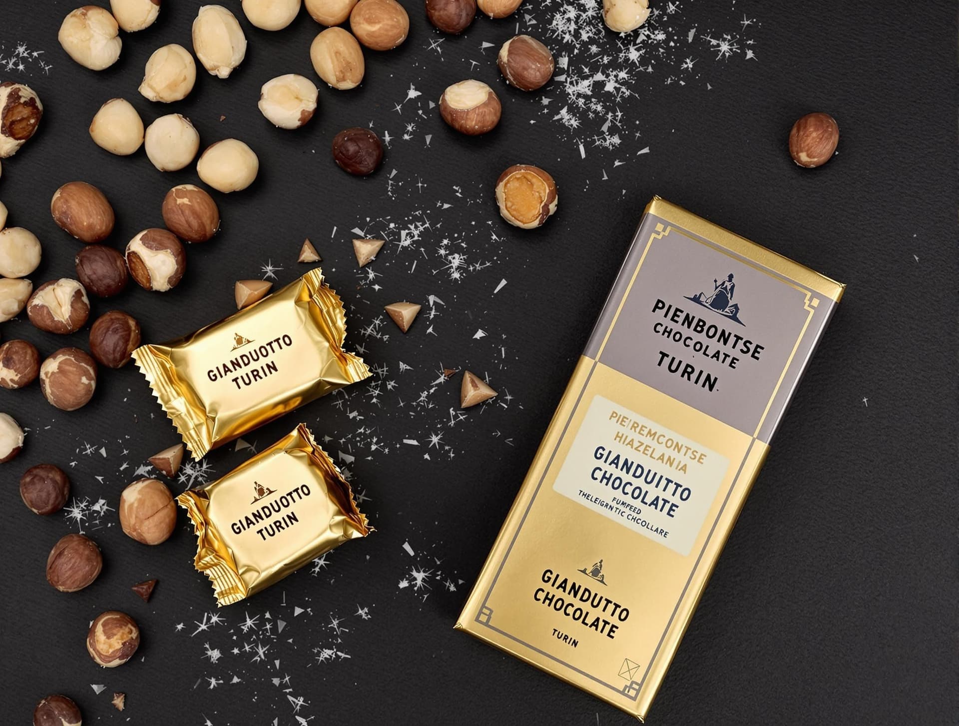 Piemontesiska hasselnötter och gianduja-choklad från Turin