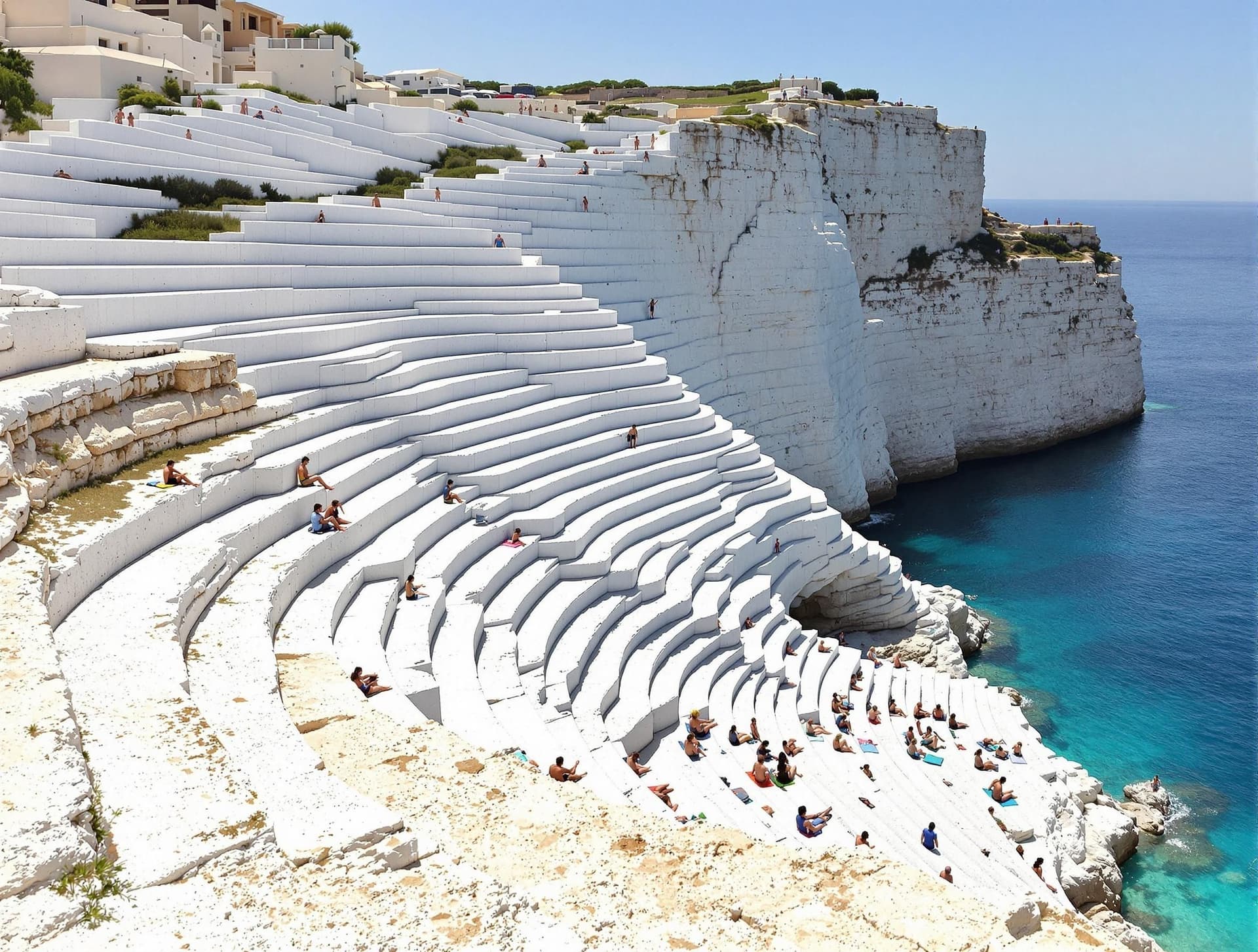 Scala dei Turchi (Turkarnas trappa) på Sicilien, den spektakulära vita kalkstensklippan