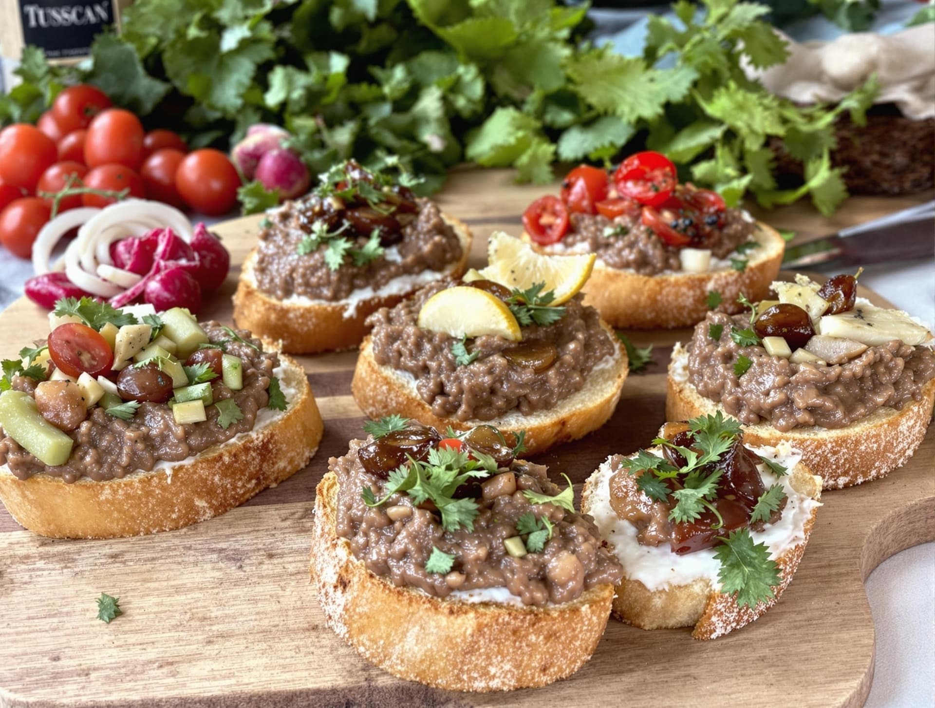 Crostini Toscani, rostade brödskivor med kycklingleverpaté