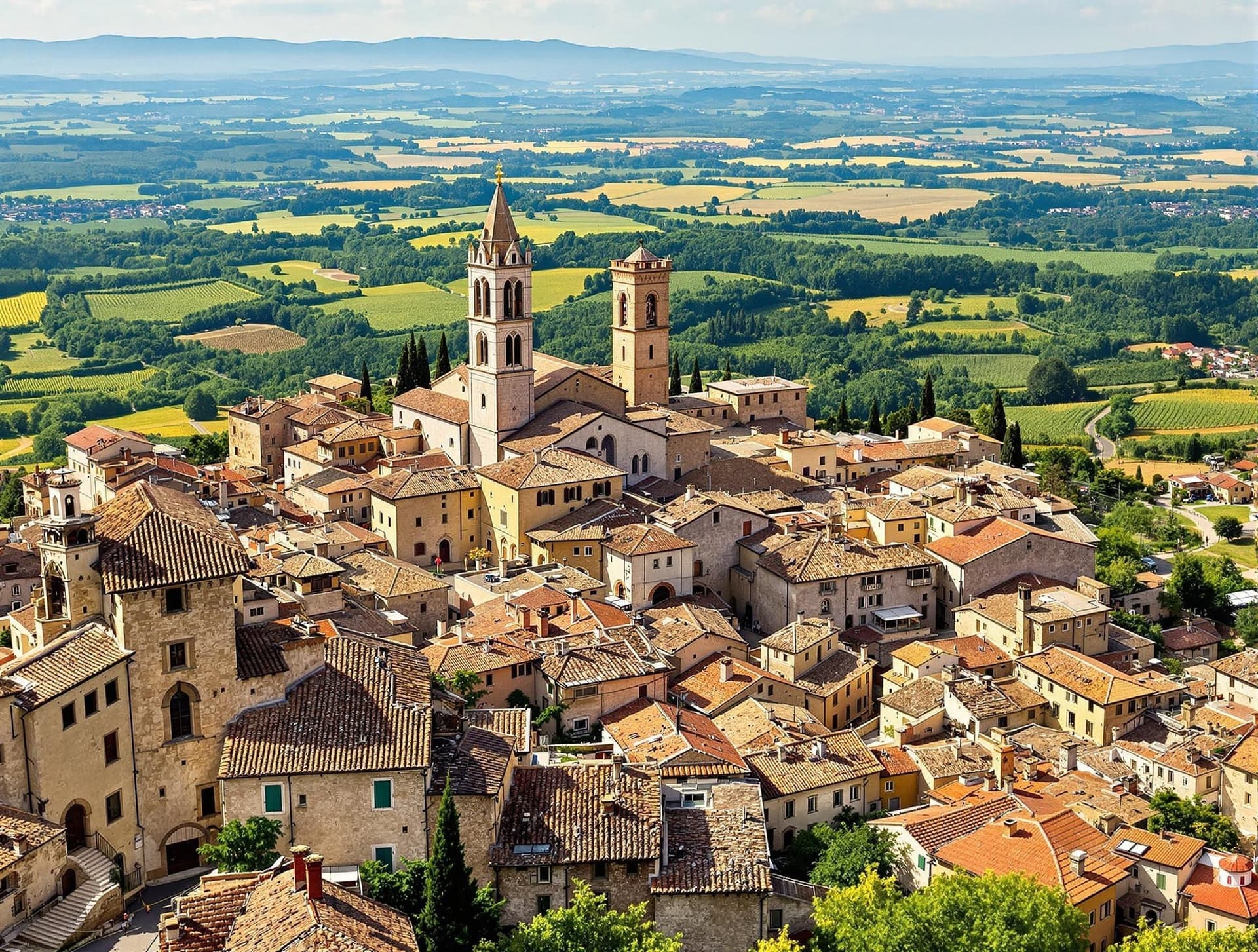 Montepulciano i Toscana, en medeltida och renässansstad på en kulle