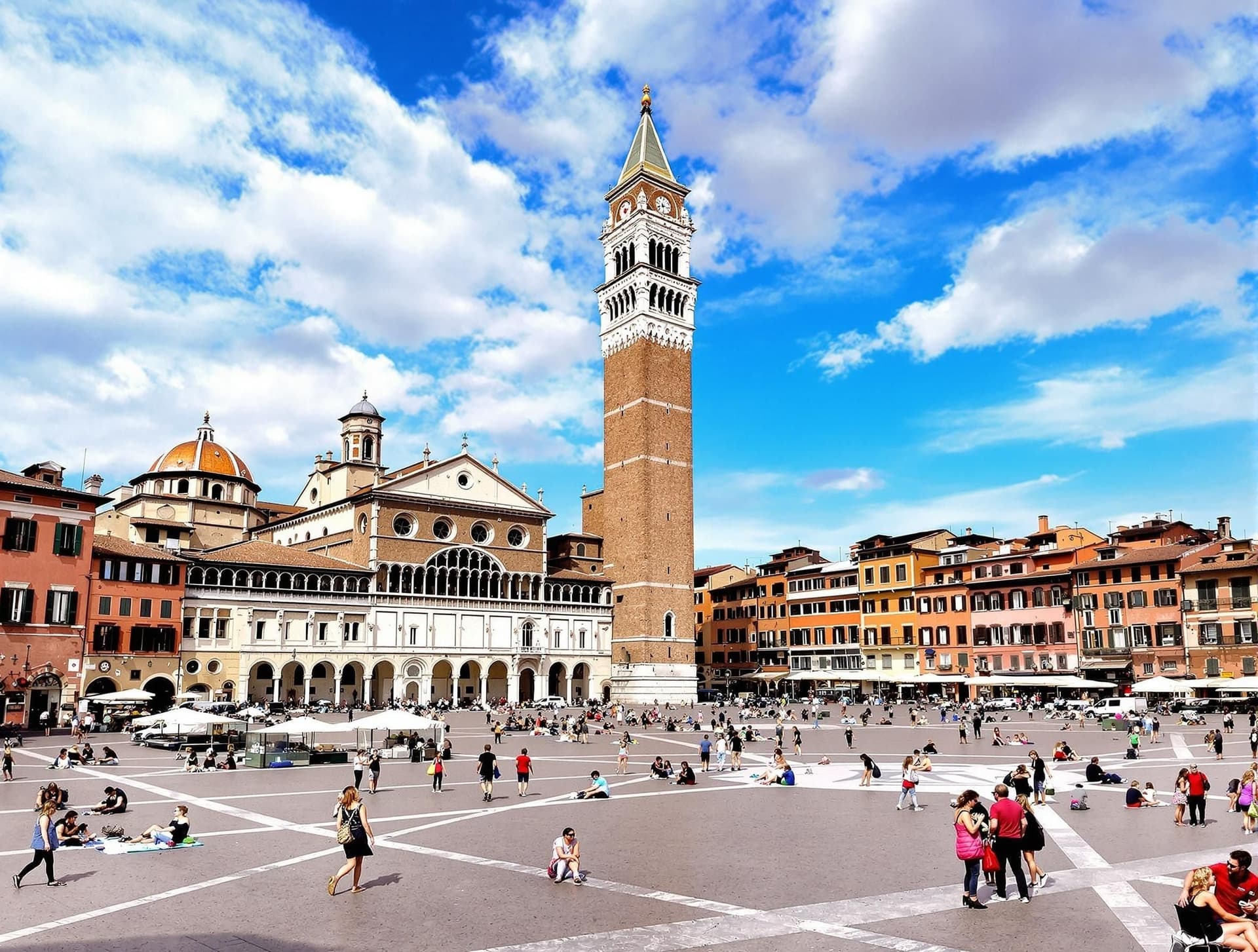 Piazza del Campo i Siena, Toscana, det berömda snäckformade torget