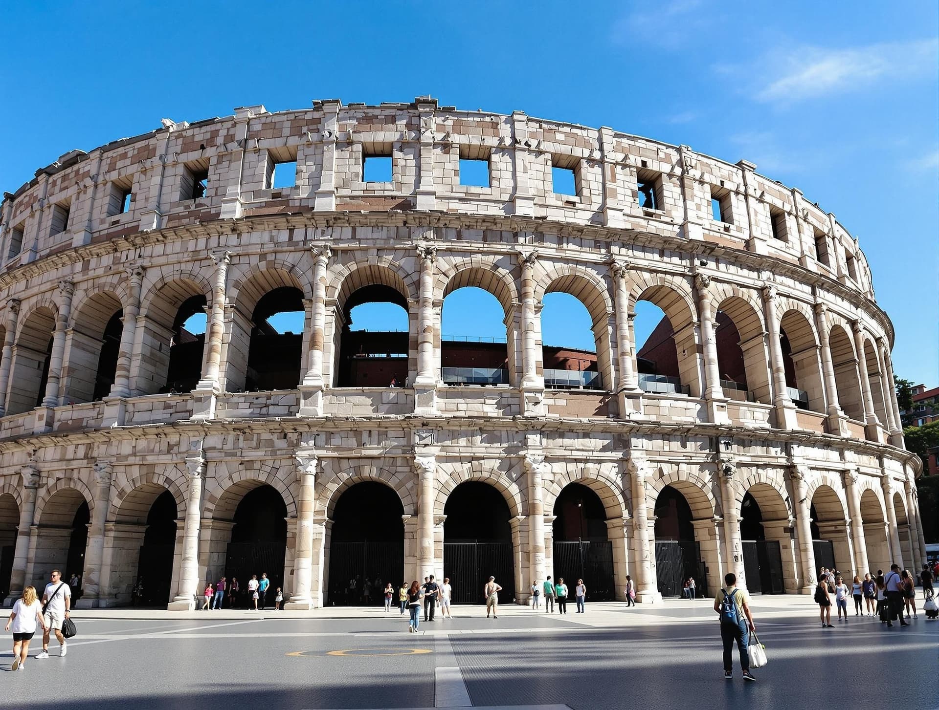 Verona med den antika romerska arenan, Italien