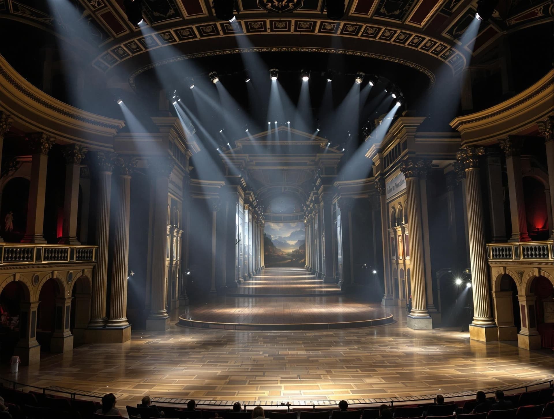 Interiör av Teatro Olimpico i Vicenza, världens äldsta bevarade inomhusteater designad av Andrea Palladio