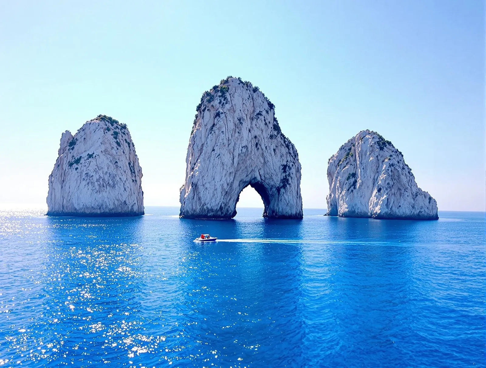 Capri med Faraglioni-klipporna och turkost vatten