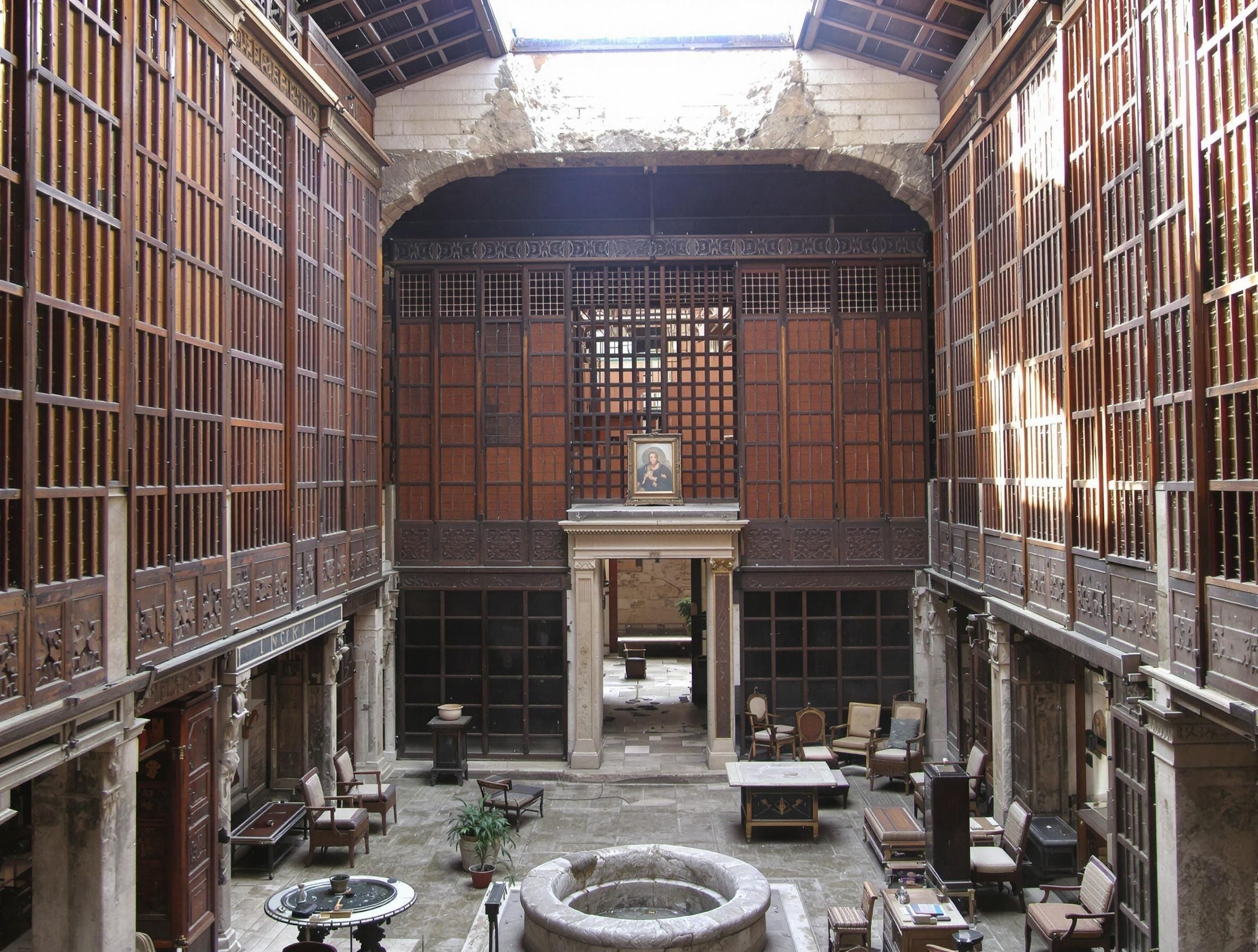 Interiör från Casa del Tramezzo di Legno (Huset med träskärmväggen) i Herculaneum