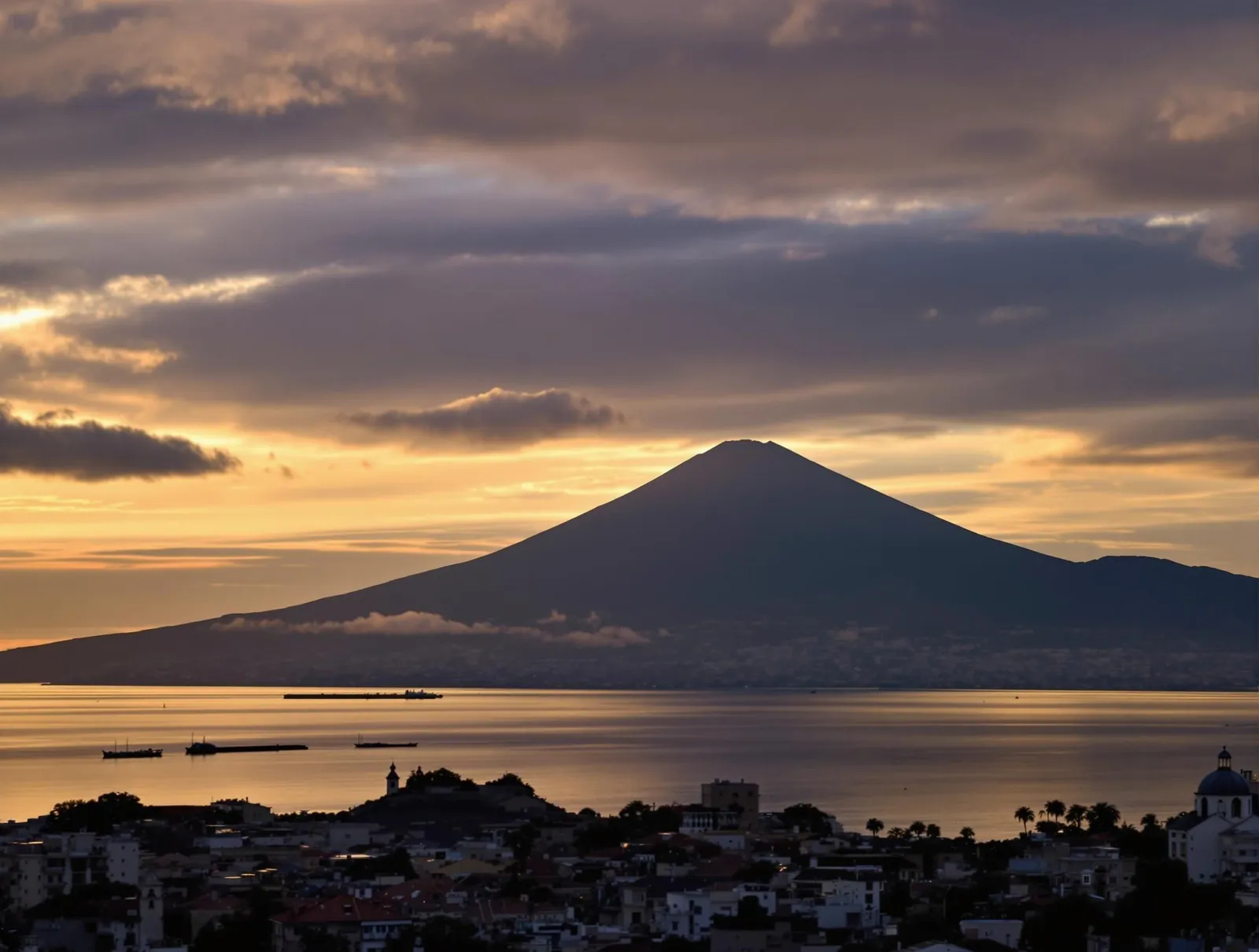 Vesuvius vulkanen med utsikt över Neapelbukten