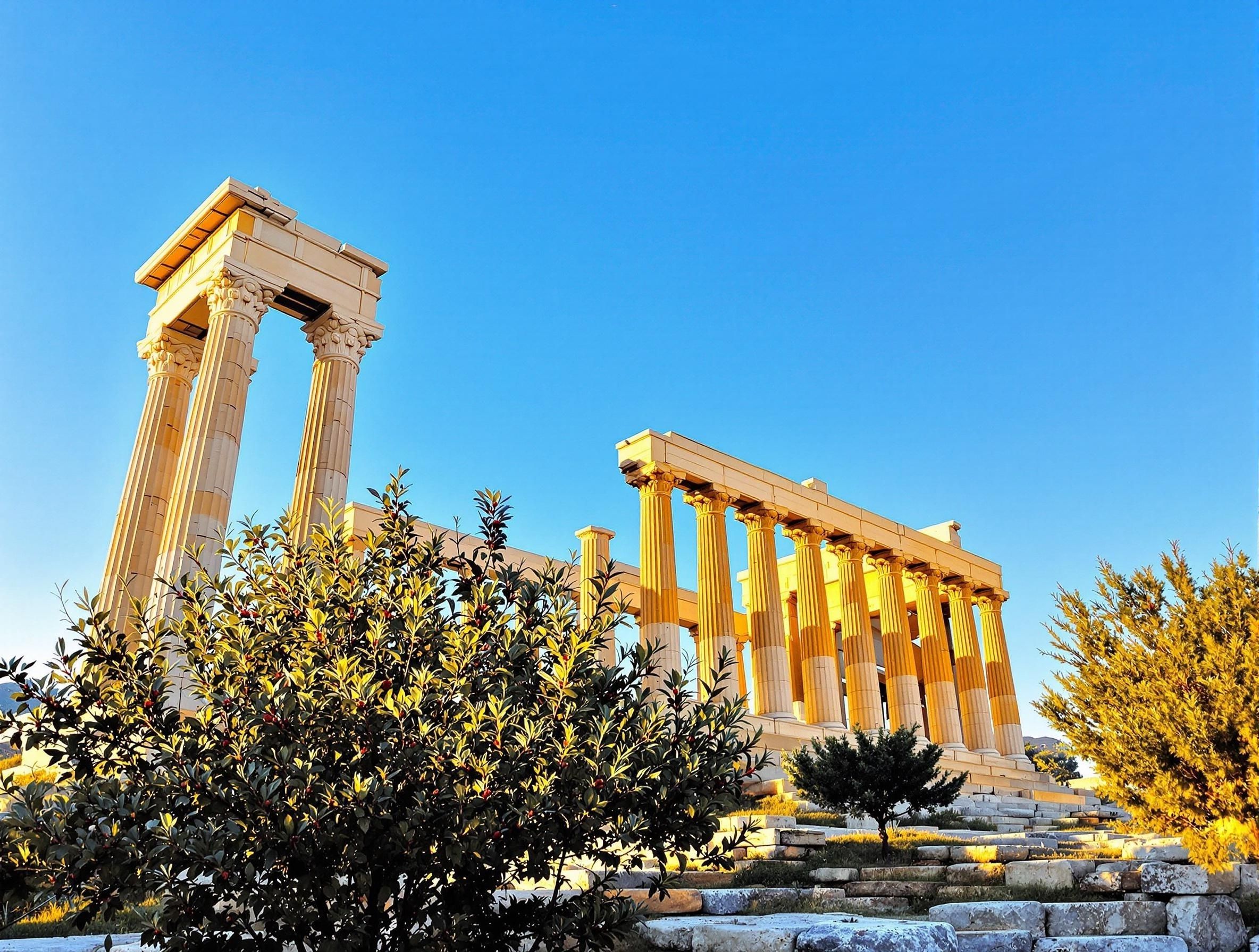 Tempeldalen (Valle dei Templi) i Agrigento, Sicilien, med välbevarade antika grekiska tempel
