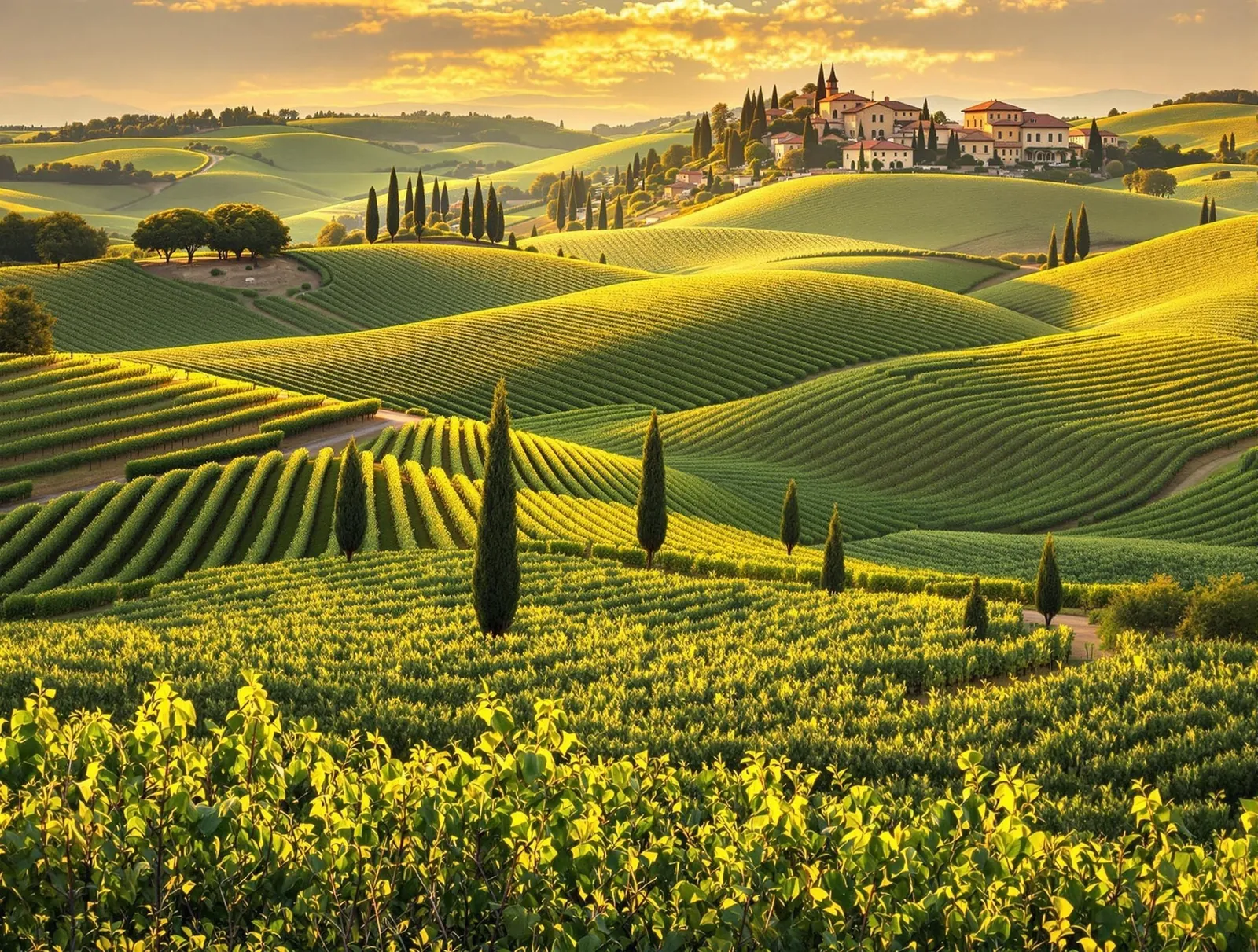 Vingård i Chianti-regionen i Toscana